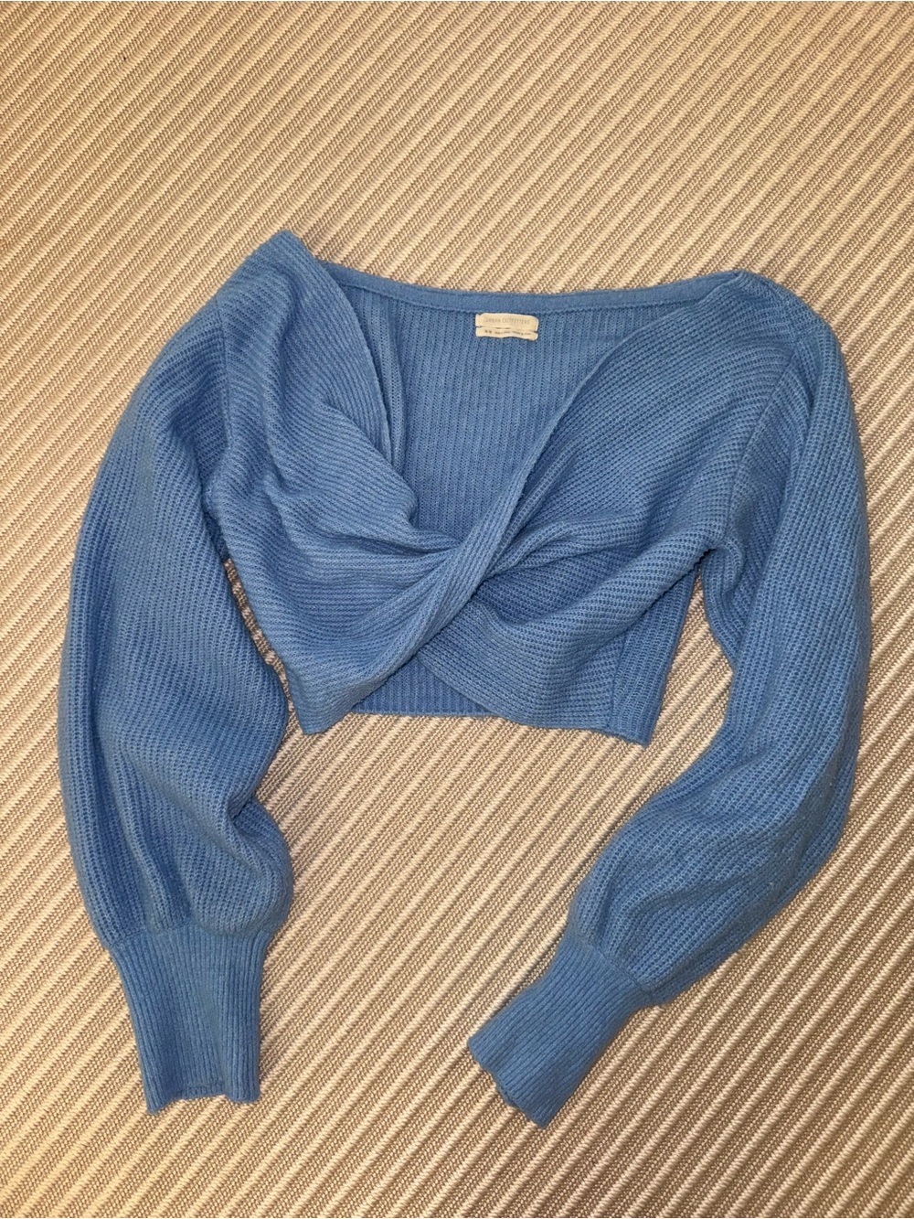 Urban Outfitters Blue Twist Crop Sweater
